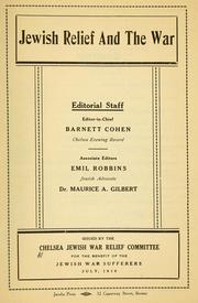 Cover of: Jewish relief and the war