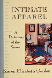 Cover of: Intimate apparel: a dictionary of the senses