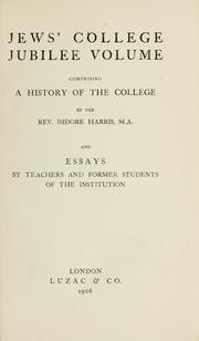 Cover of: Jews' college jubilee volume