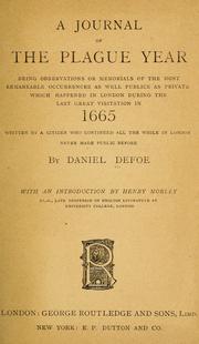 Cover of: A journal of the plague year | Daniel Defoe