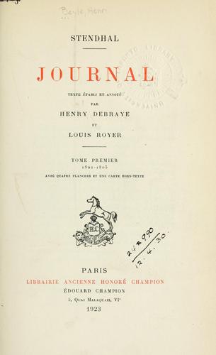 Journal by Stendhal