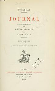 Cover of: Journal by Stendhal