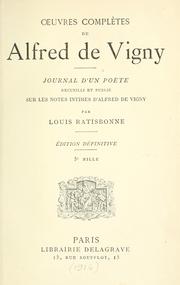 Cover of: Journal d'un poète by Alfred de Vigny