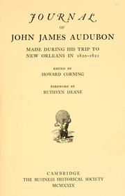 Cover of: Journal of John James Audubon: made during his trip to New Orleans in 1820-1821