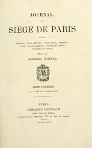 Cover of: Journal du si©Øege de Paris. by Georges d'Heylli