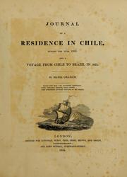Cover of: Journal of a residence in Chile, during the year 1822.: And a voyage from Chile to Brazil in 1823.