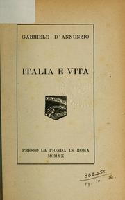 Italia e vita by Gabriele D'Annunzio