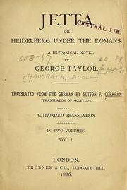 Cover of: Jetta: or, Heidelberg under the Romans: A historical novel