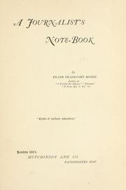 Cover of: A journalist's note-book. by Frank Frankfort Moore