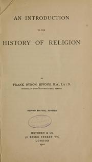 Cover of: An introduction to the history of religion by F. B. Jevons