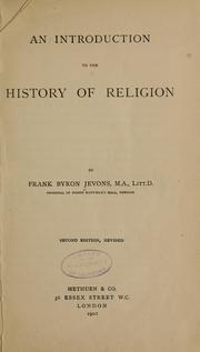 Cover of: An introduction to the history of religion by F. B. Jevons, F. B. Jevons