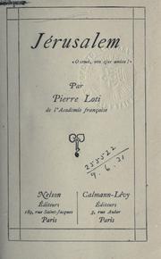 Cover of: Jérusalem by Pierre Loti