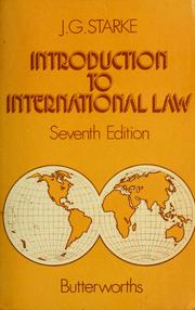 An introduction to international law by J. G. Starke