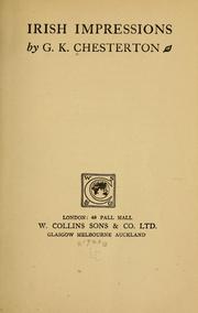 Cover of: Irish impressions | G. K. Chesterton