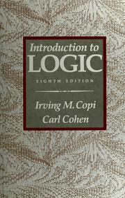 Cover of: Introduction to logic by Irving Marmer Copi