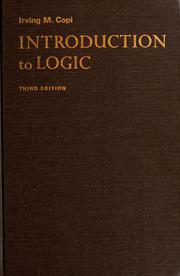 Cover of: Introduction to logic by Irving Marmer Copi