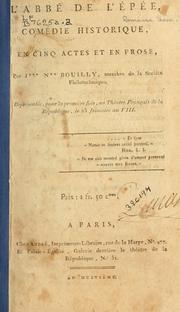Cover of: Abbé de l'épée, comédie historique, en cinq actes et en prose.