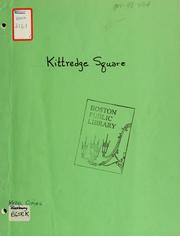 Kittredge square urban renewal project special environmental clearance report by Boston Redevelopment Authority