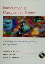 Cover of: Introduction to management science by Frederick S. Hillier