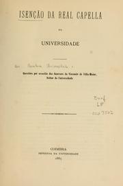Cover of: Isenção da Real Capella da Universidade