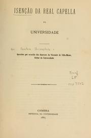 Cover of: Isenção da Real Capella da Universidade by Universidade de Coimbra