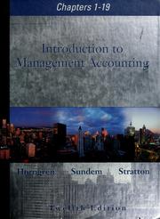 Cover of: Introduction to management accounting