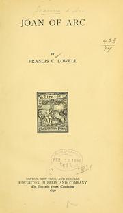 Cover of: Joan of Arc by Lowell, Francis C.