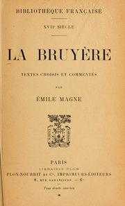Cover of: La Bruyère by Jean de La Bruyère