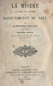 Cover of: La misère au temps de la Fronde et Saint Vincent de Paul.
