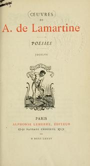 Cover of: Jocelyn. by Alphonse de Lamartine