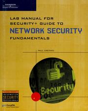 Cover of: Lab manual for Security+ guide to network security fundamentals by Paul Cretaro