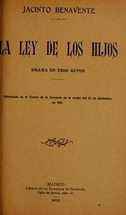 Cover of: ley de los hijos: drama en tres actos