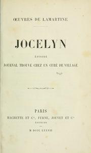 Cover of: Jocelyn by Alphonse de Lamartine