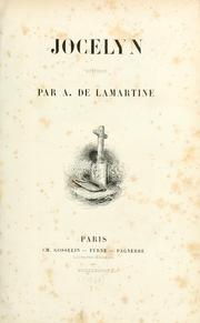 Cover of: Jocelyn by Alphonse de Lamartine