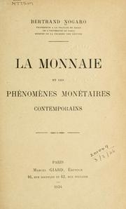 Cover of: monnaie et les phénomènes monétaires contemporains.