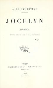 Cover of: Jocelyn, épisode by Alphonse de Lamartine
