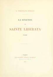 Cover of: La légende de Sainte Liberata, poème