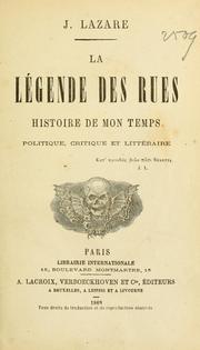 Cover of: La légende des rues by Émile Kuhn