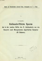 Cover of: Keilinschriftliche Spuren der in der zweiten Hälfte des 8. Jahrhunderts von den Assyrern nach Mesopotamien deportierten Samarier: (10 Stämme)