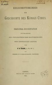 Cover of: Keilschrifturkunden zur Geschichte des Königs Cyrus