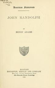 Cover of: John Randolph. by Henry Adams