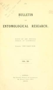 Bulletin Of Entomological Research. By Great Britain. Colonial Office 