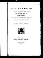Cabot bibliography by George Parker Winship