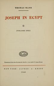 Cover of: Joseph in Egypt by Thomas Mann