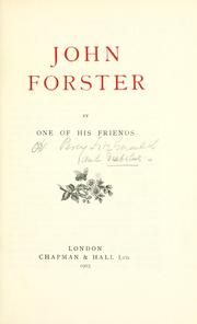 Cover of: John Forster