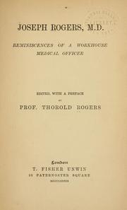 Cover of: Joseph Rogers, M. D. by Joseph Rogers