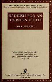 Cover of: Kaddish for an unborn child by Imre Kertész