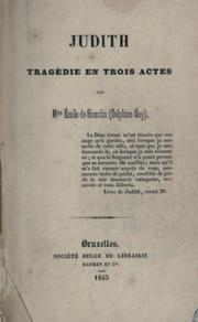 Cover of: Judith: tragédie en trois actes par Mme Émile de Girardin (Delphine Gay)