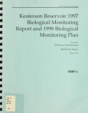 Cover of: Kesterson Reservoir 1997 biological monitoring report and 1998 biological monitoring plan. by 