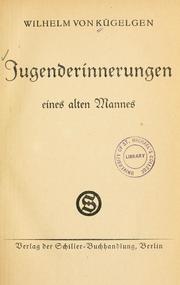 Cover of: Jugenderinnerungen eines alten Mannes.
